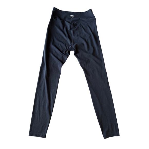 Gymshark Training Leggings High Rise Ankle Size XL Black Stretch Activewear Logo - Picture 2 of 7